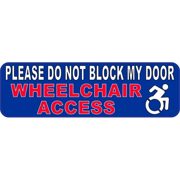 StickerTalk Do Not Block Door Wheelchair Access Vinyl Sticker, 10 inches x 3 inches