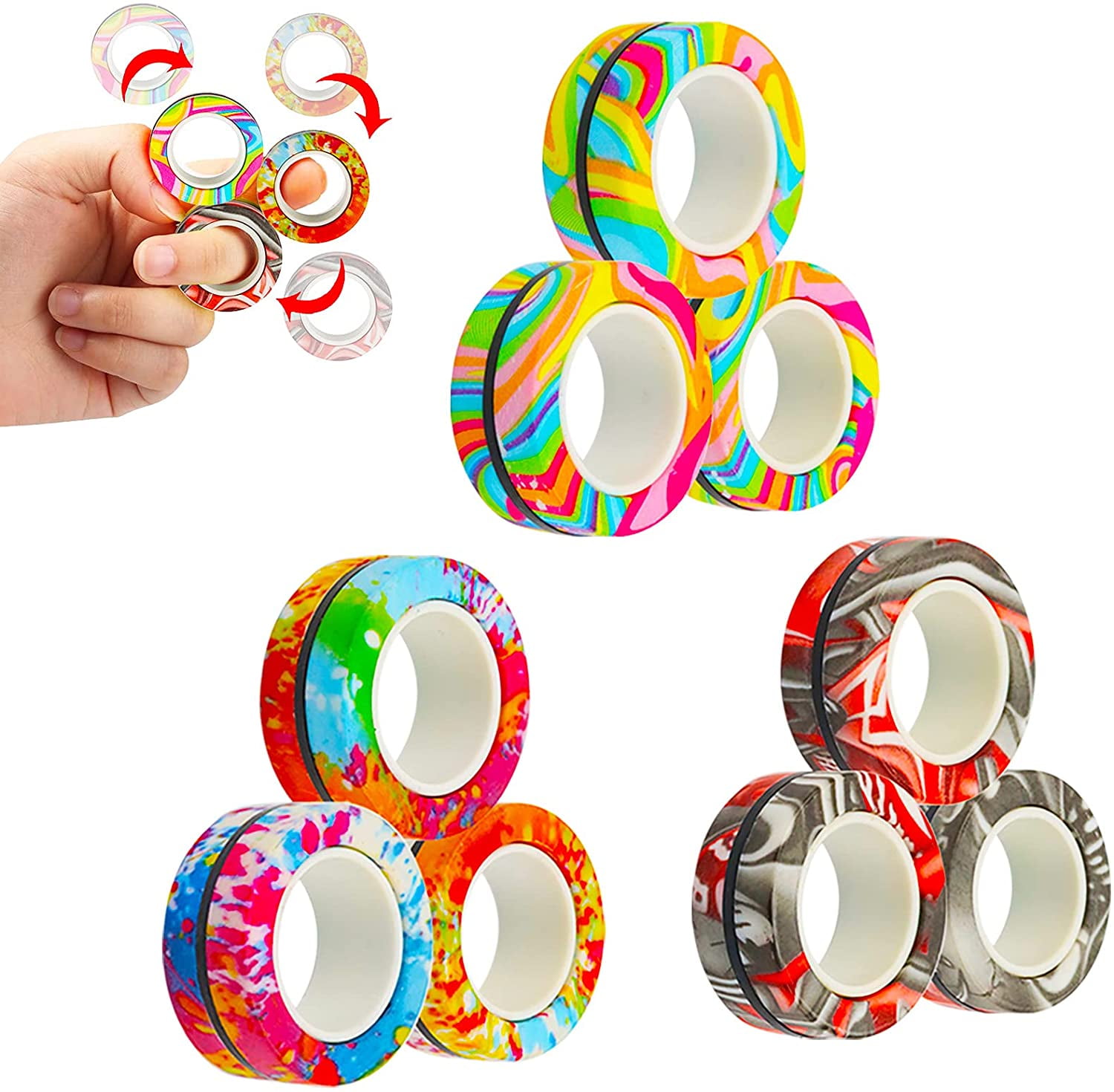 Juego De Anillos De Dedos Educativo – Entrena El Pensamiento Y La Coordinación Mano-Ojo, Para Niños