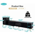 thumbnail image 3 of Extendable TV Stand Rectangle Entertainment Center, Modern TV Cabinet with Storage Drawers, TV Entertainment Center TV Console Media Gaming TV Table Stands for Up 85 Inch (Black), 3 of 7