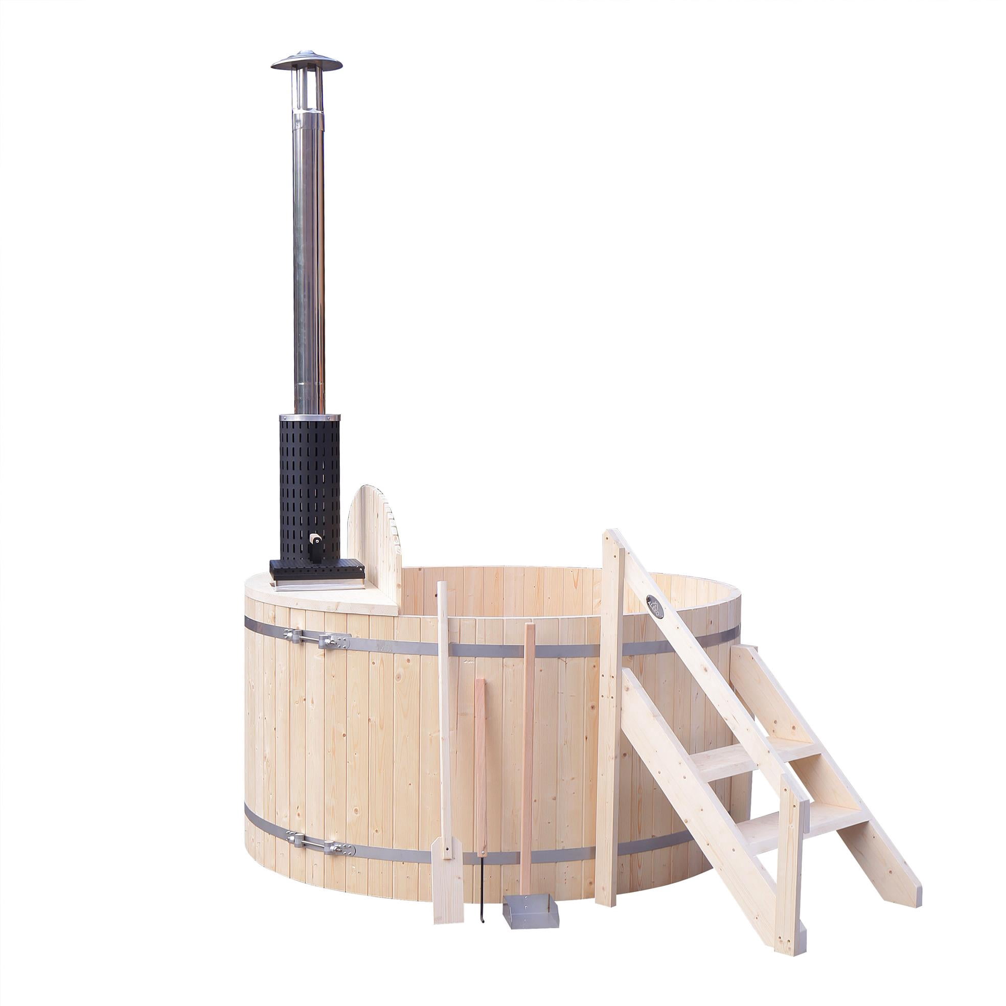 ALEKO PIWSHTUB Wood-Fired 4-5 Person Hot Tub and Ice Bath with Internal Stove Pine