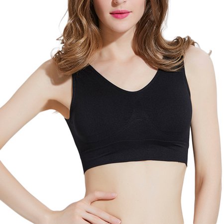 

Realyc Seamless Women Solid Color Padded Wireless Sport Yoga Sleep Bra Cropped Vest