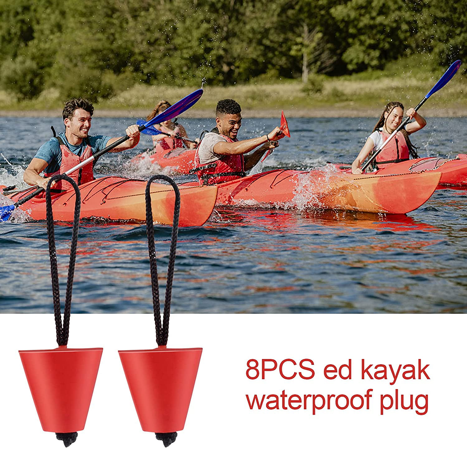 1-8PCS Silicone Kayak Scupper Plug Kit Canoe Drain Holes Stopper Bung Universal 