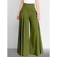 thumbnail image 5 of Palazzo Pants for Women Slacks Wide Leg High Waisted Business Casual Work Trousers with Pockets Green S, 5 of 6
