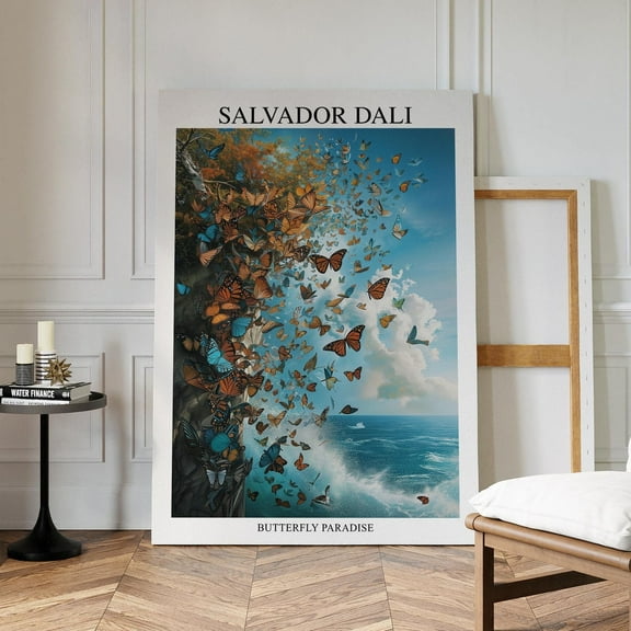 Kna Prints - 1 Pc Poster Salvador Dali Butterfly Print, Inspirational Art, Dali Painting, , 20X28 Prints, Bedroom Wall Art, Surreal Art Wall Art, UNFRAMED-8x12