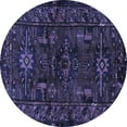thumbnail image 1 of Ahgly Company Indoor Round Persian Blue Traditional Area Rugs, 5' Round, 1 of 4