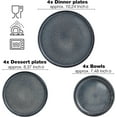 thumbnail image 3 of Solid 12-Piece Stoneware Dinnerware Set – Durable, Elegant Plates  Bowls, 3 of 11