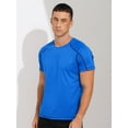 thumbnail image 4 of JanJean Men's Athletic Short Sleeves T-Shirt Quick Dry Performance Tee Shirt Gym Yoga Workout Tops Lake Blue 5XL, 4 of 7