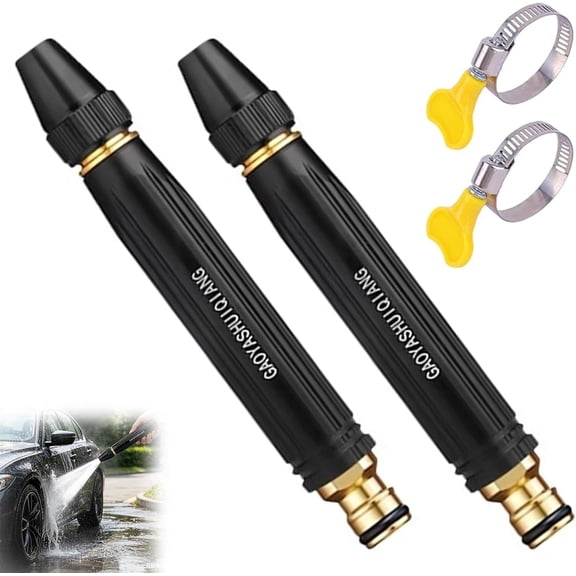 High Pressure Power Washer Nozzle with Metal Connector Set, 2026 New Water Nozzle High Pressure, Car Wash Hose Sprayer for Car Washing and Outdoor Cleaning, Pressure Cleaning Accessory (2pcs)