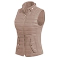 thumbnail image 3 of MixMatchy Women's Padded Vest Lightweight Stand Collar Zip-up Quilted Gilet, 3 of 3