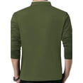 thumbnail image 3 of Sunloudy Hombres Primavera Otoño Slim Tops Color sólido Manga larga Cuello alto Camisas con botones Sunloudy moda, 3 of 5
