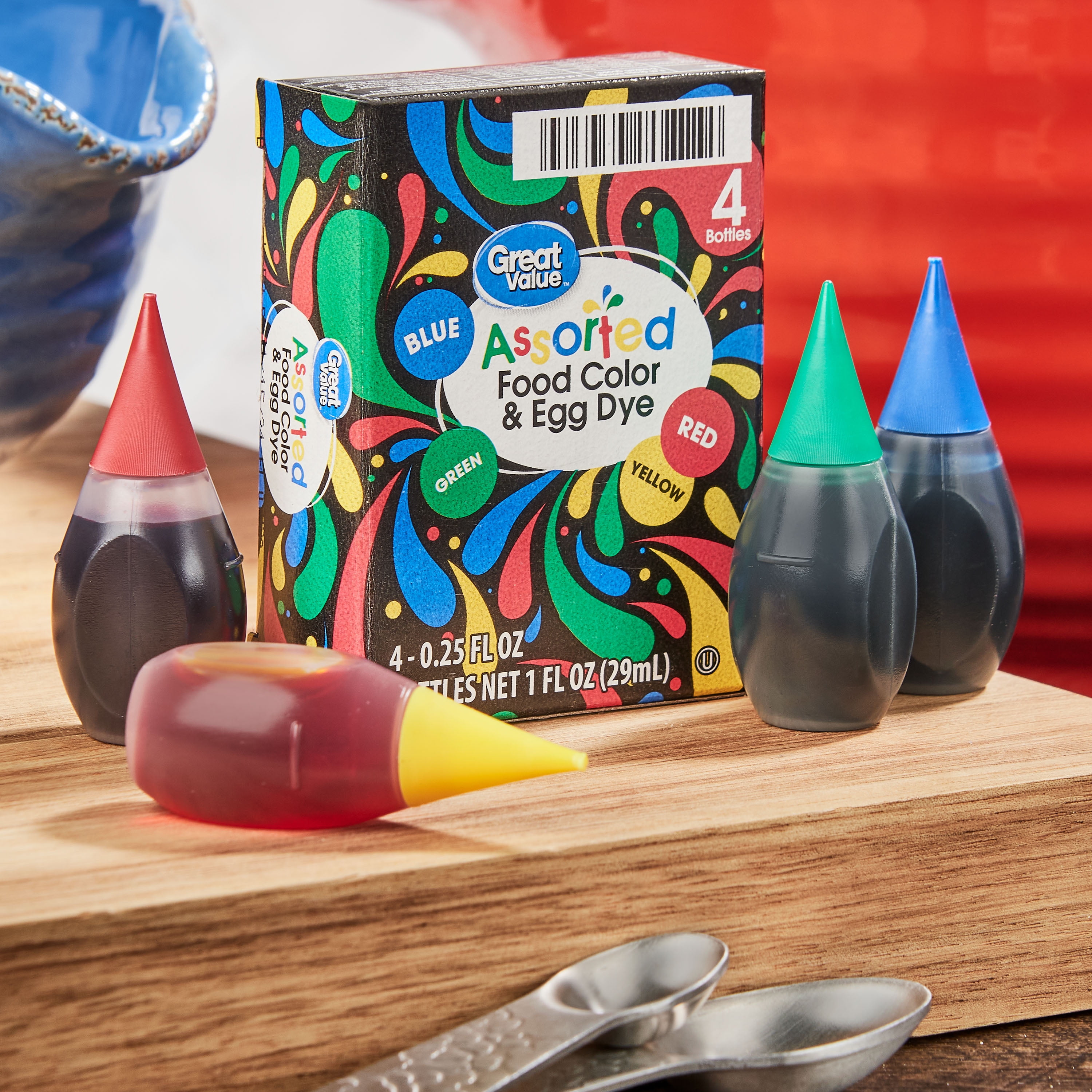 Great Value Assorted Food Color And Egg Dye, .25 Fl Oz, 4 Count - Walmart .Com Great Value Assorted Food Color And Egg Dye, .25 Fl Oz, 4 Count - Walmart .Com