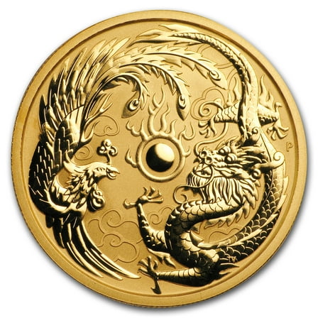 2018 Australia 1 oz Gold Dragon & Phoenix BU