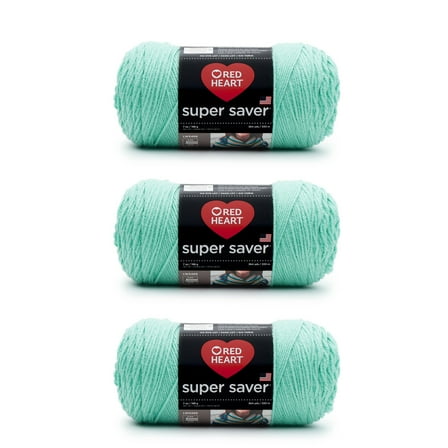 Red Heart Super Saver Aruba Sea Yarn - 3 Pack of 198g/7oz - Acrylic - 4 Medium (Worsted) - 364 Yards - Knitting/Crochet