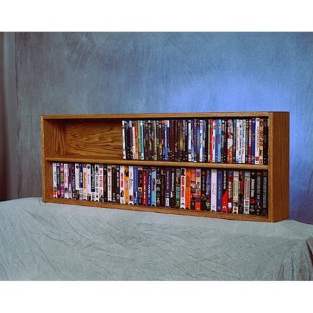 The Wood Shed Solid Oak Wall / Shelf Mount DVD / VHS Media Cabinet 