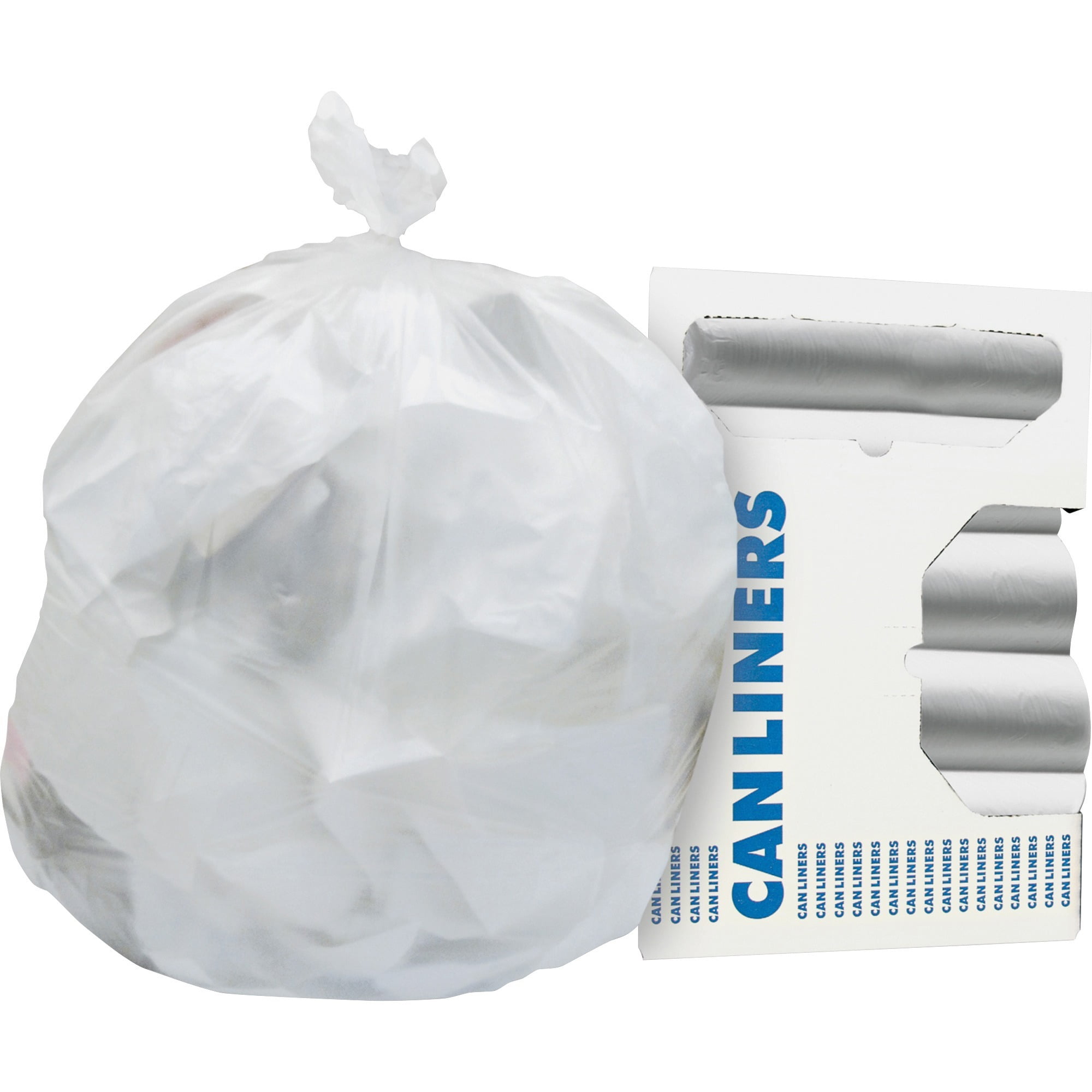 Inteplast HDPE Can Liners 24 x 33 Natural 6 Microns Pack of 1,000 Liners 