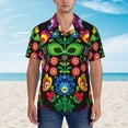 thumbnail image 4 of Bixox Men's Hawaiian Shirts Men's Traditional Floral Polish Print Short-Sleeve Shirt-Large, 4 of 8