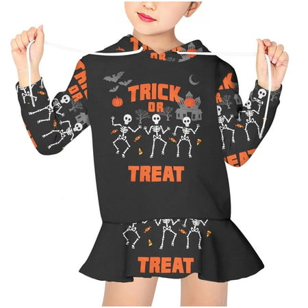 

Dezsed Halloween Boutique Kids Clothing Girls Dress Fall Clothes Cute Cartoon Print Sweatshirt Pullover Hoodie Child Long Sleeve Dress Girl Party Dress
