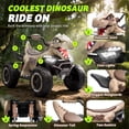 thumbnail image 5 of 12V Dinosaur Kids Ride On Car, 2 Seater Power Ride On Toy for Kids with Remote Control, Bluetooth, USB, 4 Wheel Suspension, Dinosaur Electric Toy Car for Boys and Girls Ages 3-8, Khaki, 5 of 8