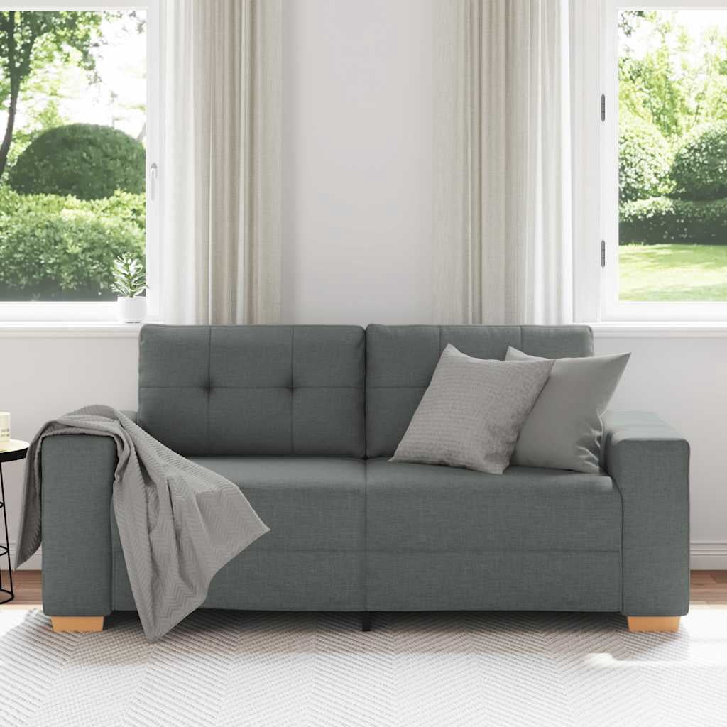 vidaXL Loveseat Sofa Dark Gray 55.1" Fabric