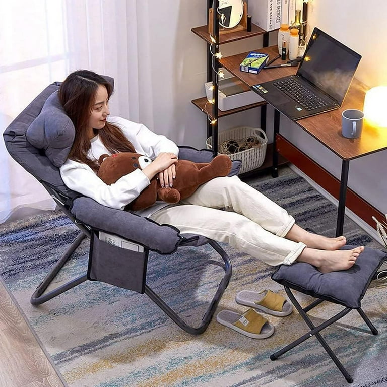 Modern Lazy Chair with Ottoman Folding Lounge Reclining Sofa