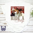 thumbnail image 1 of Save a Tornadeo Ride a Cowboy T-Shirt Rétro, T-Shirt Vintage Cowboy, T-Shirt de Film Cowboy, Sup - comme sur l'Image - m, 1 of 2