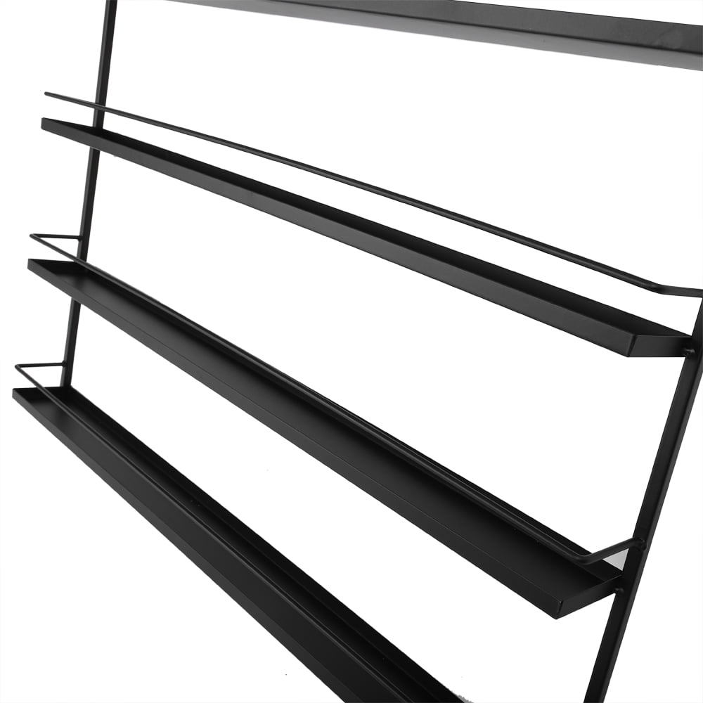 Kepooman 5 Tier Wall Mounted Metal Display Shelf Rack for Home Office, Black Kepooman 5 Tier Wall Mounted Metal Display Shelf Rack for Home Office, Black
