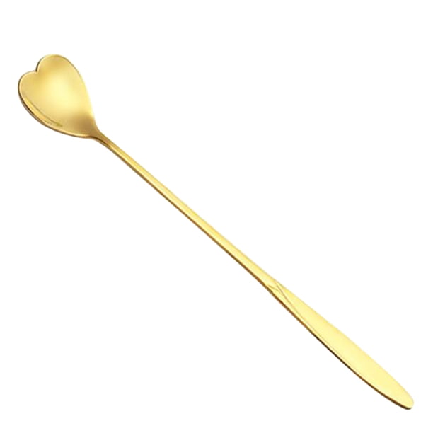 Cuchara de acero inoxidable duradera para café, helado y cócteles. Ideal como regalo. Corazón de oro