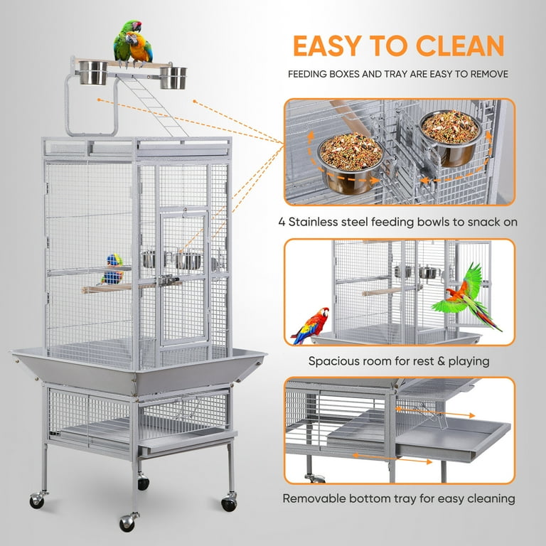 洋楽 CAGE 53 Inch Flight Bird Cage Large Wrought Iron Parrot Cage with