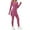 Hot Pink, variant on Riforla 2024 Women Two Piece Outfits Set Long Sleeve V Neck Slit Hem Tee Shirt High Waist Pants Tracksuit Matching Sets Women Clothing Black L