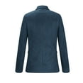 thumbnail image 4 of Olyvenn Fashion Men's Slim Fit Corduroy Blazer Jacket Faux Suede Sport Coat Business Work Office Blazer with Buttons Dark Blue 6, 4 of 5