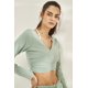 thumbnail image 1 of Ropa de yoga y fitness para mujer, cuello en V grande, informal, transpirable, para correr, deportes, manga larga, ropa de secado rápido, 1 of 6