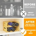thumbnail image 2 of SpaceAid Bamboo Water Bottle Organizer with Labels, 2 Pack Stackable Bottle Holder, 2 of 7
