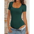 thumbnail image 3 of ANRABESS Ribbed Knit Bodysuit Top for Women Short Sleeve Scoop Neck Fitted One Piece Shirt, Casual Summer Going Out Top, 3 of 9