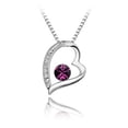 thumbnail image 2 of Wrapables® Heart Pendant Necklace and Earrings Swarovski Elements Crystal Jewelry Set, Purple, 2 of 3