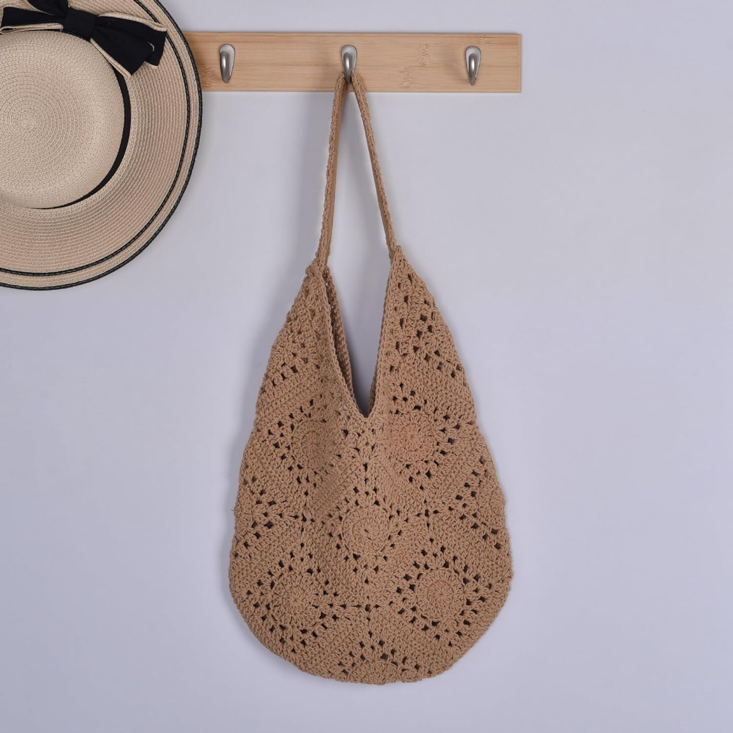 Crochet Beach Bag Beach Bags for Women Soft Summer Beach Tote Woven Purses for Summer Vacation