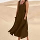 thumbnail image 1 of TaTaai Elegant Maxi Dress Women, Sleeveless V-Neck Long Dress with Pockets, Solid Color Flowy Summer Gown, Casual Breathable Evening Appare Gift, 1 of 7