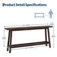 thumbnail image 4 of Kojooin 71 Inch Wood Entryway Table with Storage, Farmhouse 2-Tier Narrow Console Table for Hallway, 4 of 8