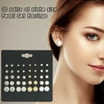 thumbnail image 2 of Stick on Earrings for Women Zirconia Pearl Alloy Stud Earrings Ear Hooks Hoop Earrings Studs 20 Pairs Hoop, 2 of 6