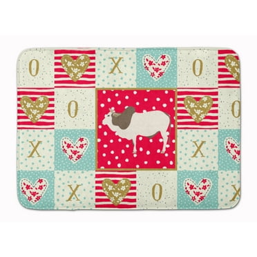 Carolines Treasures CK5257RUG Malvi Cow Love Machine Washable Memory Foam Mat Red 19 X 27" multicolor