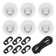 thumbnail image 1 of Parche D-Ring Uxcell, 6 Pcs Parche de PVC D-Ring de Acero Inoxidable Sin Pegamento Incluido con Cuerdas Elásticas y Ganchos Blancos, 1 of 7