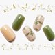 thumbnail image 1 of Uñas a presión, cuadradas, medianas y cortas, GLAMERMAID, helechos verdes ámbar, uñas postizas con diseño, lindos kits de uñas postizas acrílicas, pegamento adhesivo en uñas, juegos para mujeres, uñas, 1 of 5