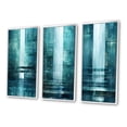 thumbnail image 3 of Designart "Turquoise Riverside Door to the Other Side II" Abstract Collages Framed Wall Art Set Of 3 - Turquoise Transitional Frame Gallery Wall Set For Home Decor, 3 of 6