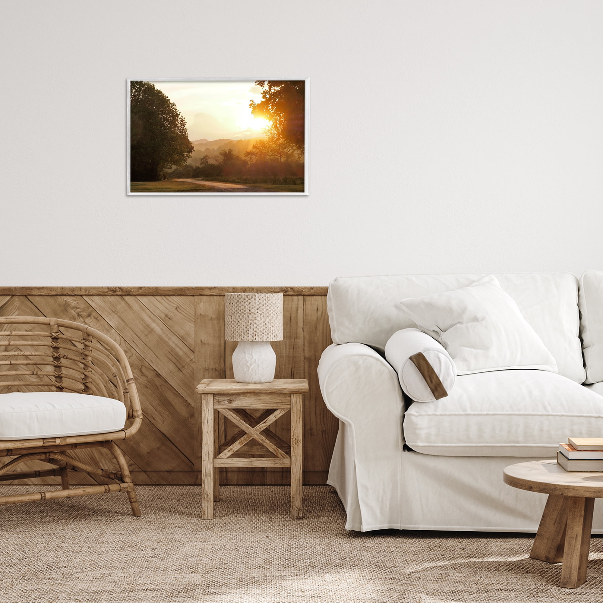 Stupell Industries Golden Morning Between Trees White Framed Giclee Art, design by Gail Peck