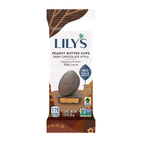 (Pack Of 12) Lilys Sweets Chocolate Dark Cups Peanut Butter 1.25 Oz