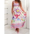 thumbnail image 3 of Musuos Women’s Summer Bohemian Style Long Dress Sleeveless Square Neck A-line Flowy Beach Dress, 3 of 7