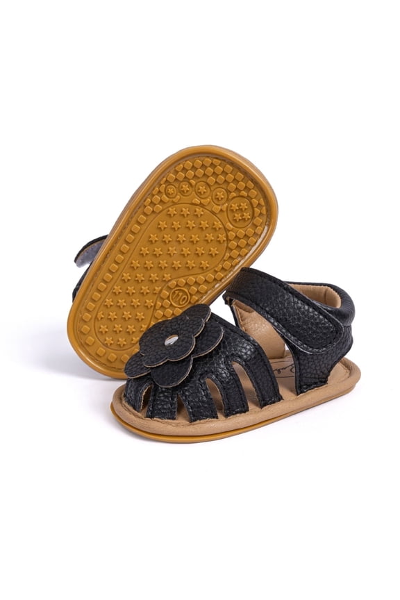 Baby Girls Sandals Infant Closed Toe Crib Shoes 0-24 Months