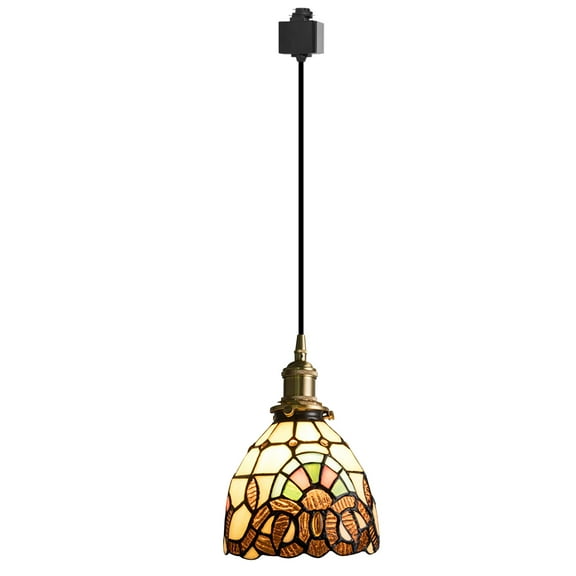 Kiven H-Type track lighting pendants,Modern h track pendant lights with Glass Lampshade,Decorative Track Lighting Fixture for Kitchen Hallway Restaurant Shop,TB3238-C