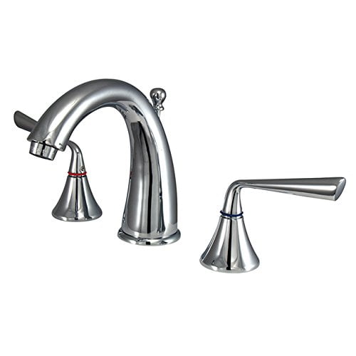 Kingston Brass Silver Sage Two Handle 8" to 16" Widespread Lavatory Faucet with Brass Pop-up
