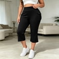 thumbnail image 7 of Khunlpohl Plus Size Capri Pants for Womens Yoga Workout Athletic Leggings Pant Baggy Elastic High Waist Trousers with Pockets, 7 of 7