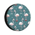 thumbnail image 1 of Fotbe Flamingo Funda de Llanta de Repuesto con Estampado, Engrosada, Ajuste Universal para Jeep, Remolque, RV, SUV, Camión-14 inch, 1 of 6